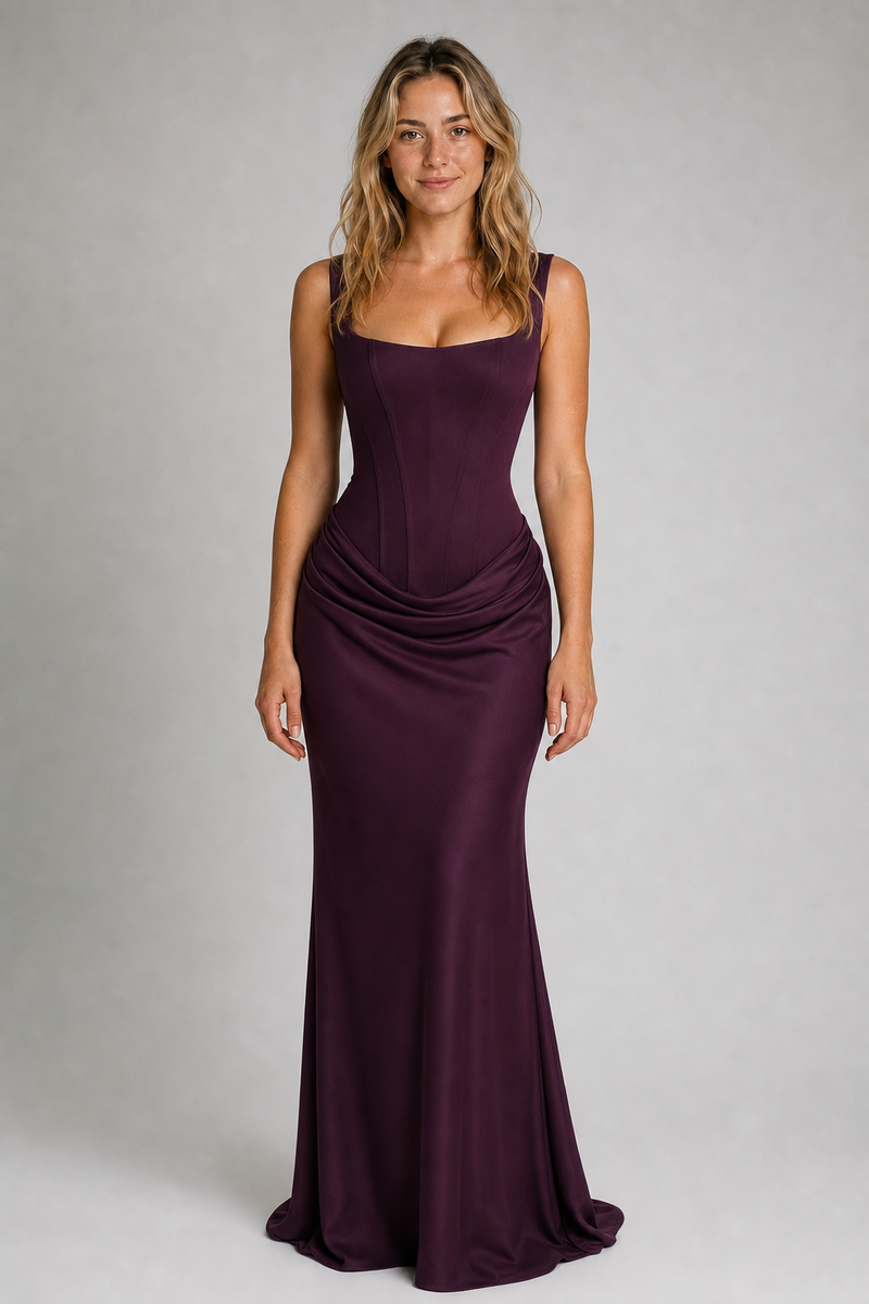 Ruby Corset Maxi Dress | Women's Square-Neck Lace-Up Gown