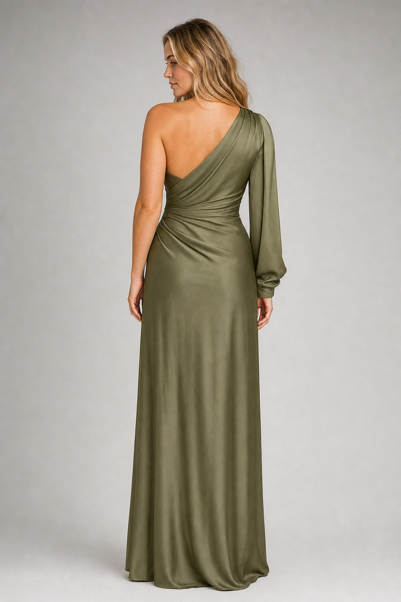 Valentina One-Shoulder Maxi Dress | Women's High-Slit Evening Gown