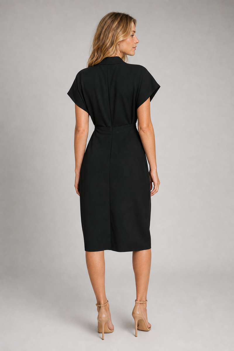 Chloe Wrap Midi Dress | Women's V-Neck Front-Slit Occasion Dress