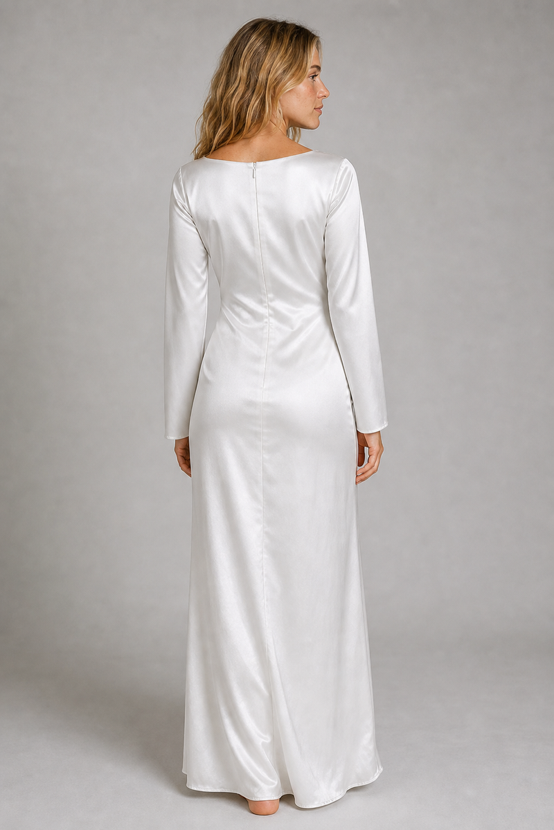 Cerys Tie-Waist Maxi Dress | Women's Long-Sleeve Wedding-Guest Dress