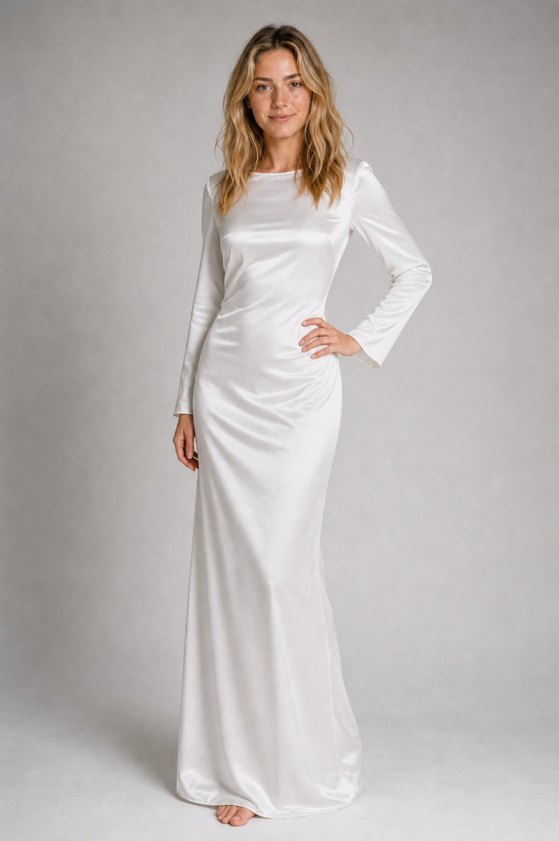 Cerys Tie-Waist Maxi Dress | Women's Long-Sleeve Wedding-Guest Dress