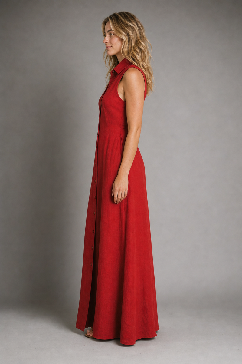 Lauren Shirt Maxi Dress | Women's Sleeveless Button-Front Dress
