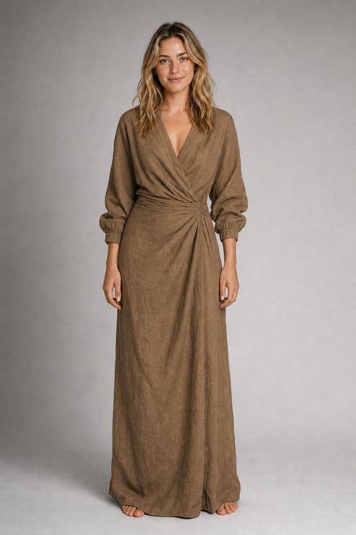 Bronte V-Neck Maxi Dress | Women's Relaxed Column Day Dress