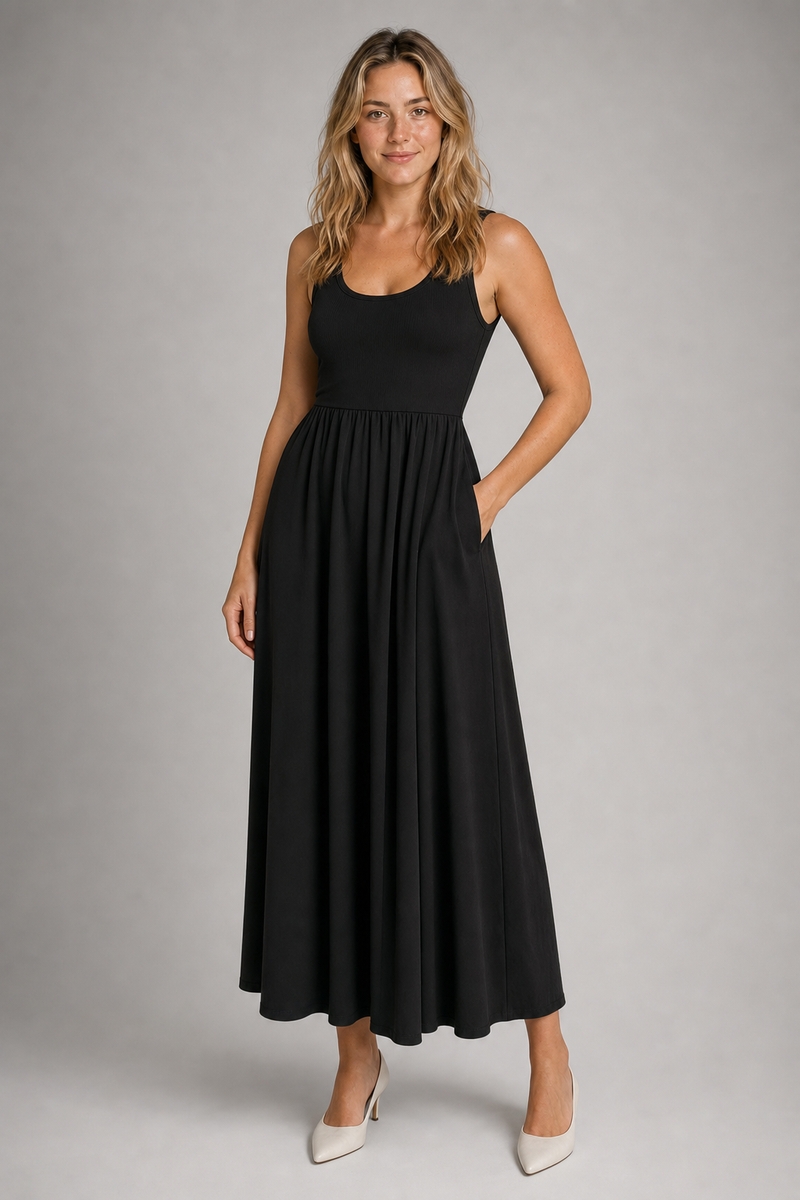 Camille Contrast Midi Dress | Women's Fitted-Bodice Occasion Dress
