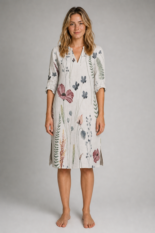 Scarlett Floral Midi Dress | Women's Flutter-Sleeve A-Line Dress