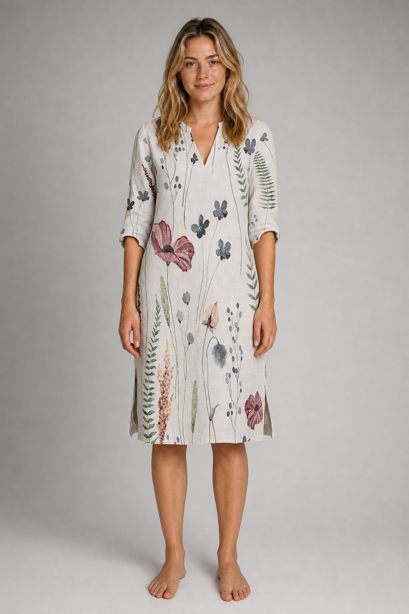 Scarlett Floral Midi Dress | Women's Flutter-Sleeve A-Line Dress