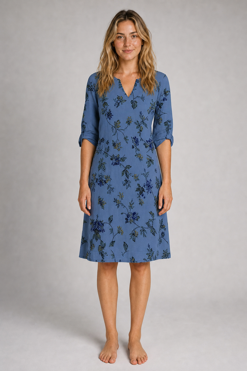Scarlett Floral Midi Dress | Women's Flutter-Sleeve A-Line Dress