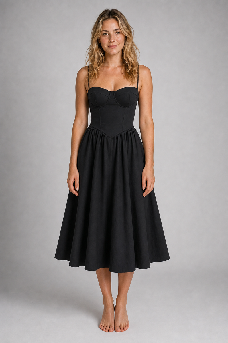 Fleurette Floral Corset Midi Dress | Women's Wedding-Guest Dress