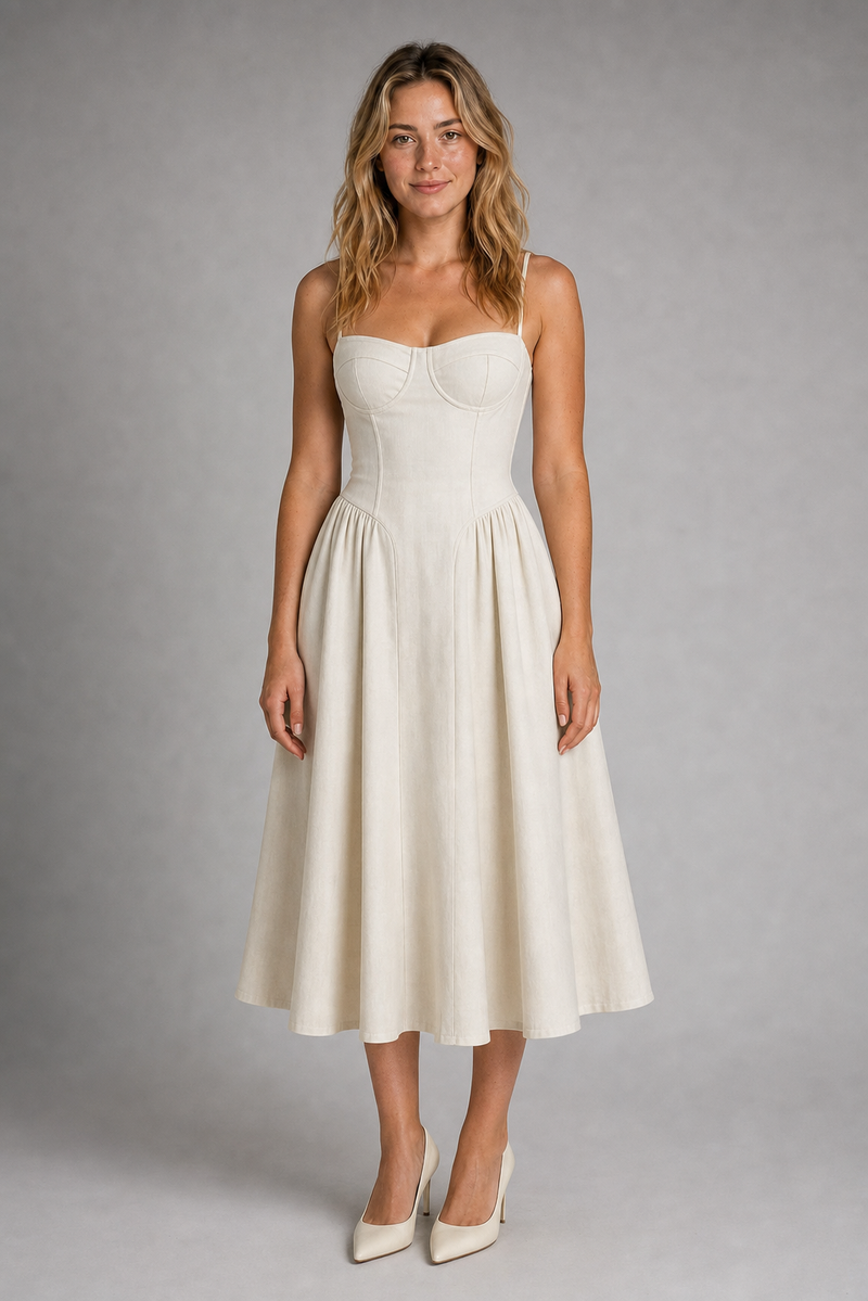 Fleurette Floral Corset Midi Dress | Women's Wedding-Guest Dress