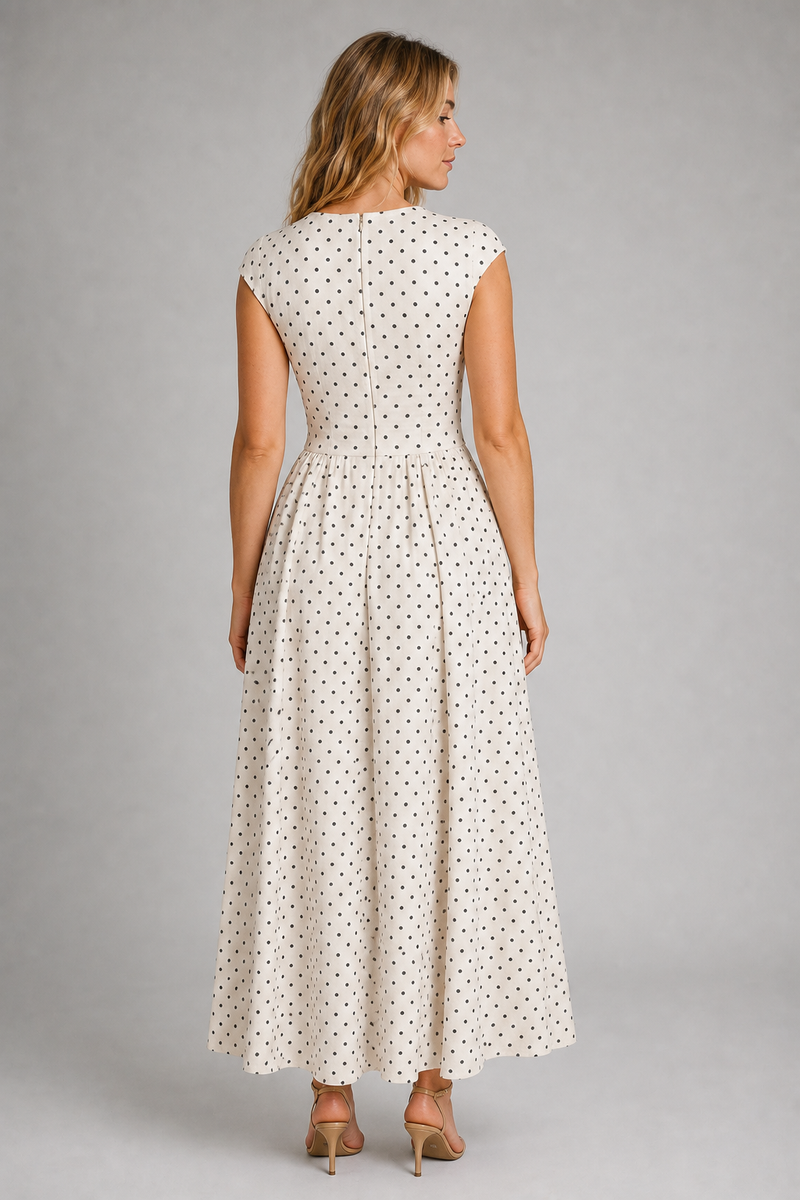 Delphinia Polka-Dot Maxi Dress | Women's A-Line Occasion Dress