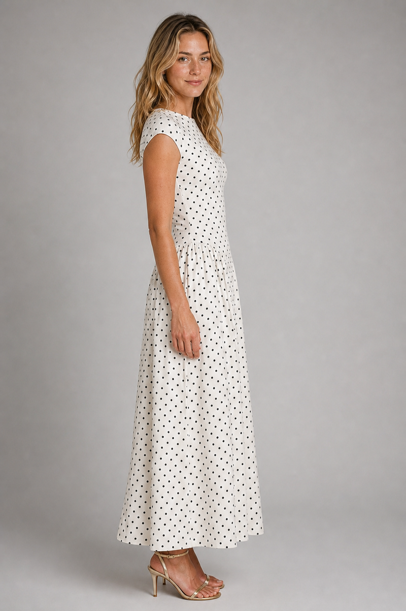 Delphinia Polka-Dot Maxi Dress | Women's A-Line Occasion Dress