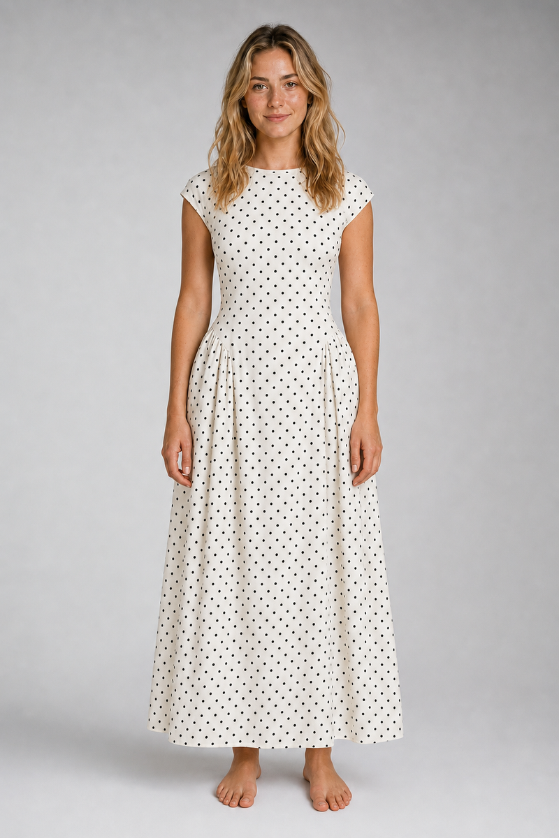 Delphinia Polka-Dot Maxi Dress | Women's A-Line Occasion Dress