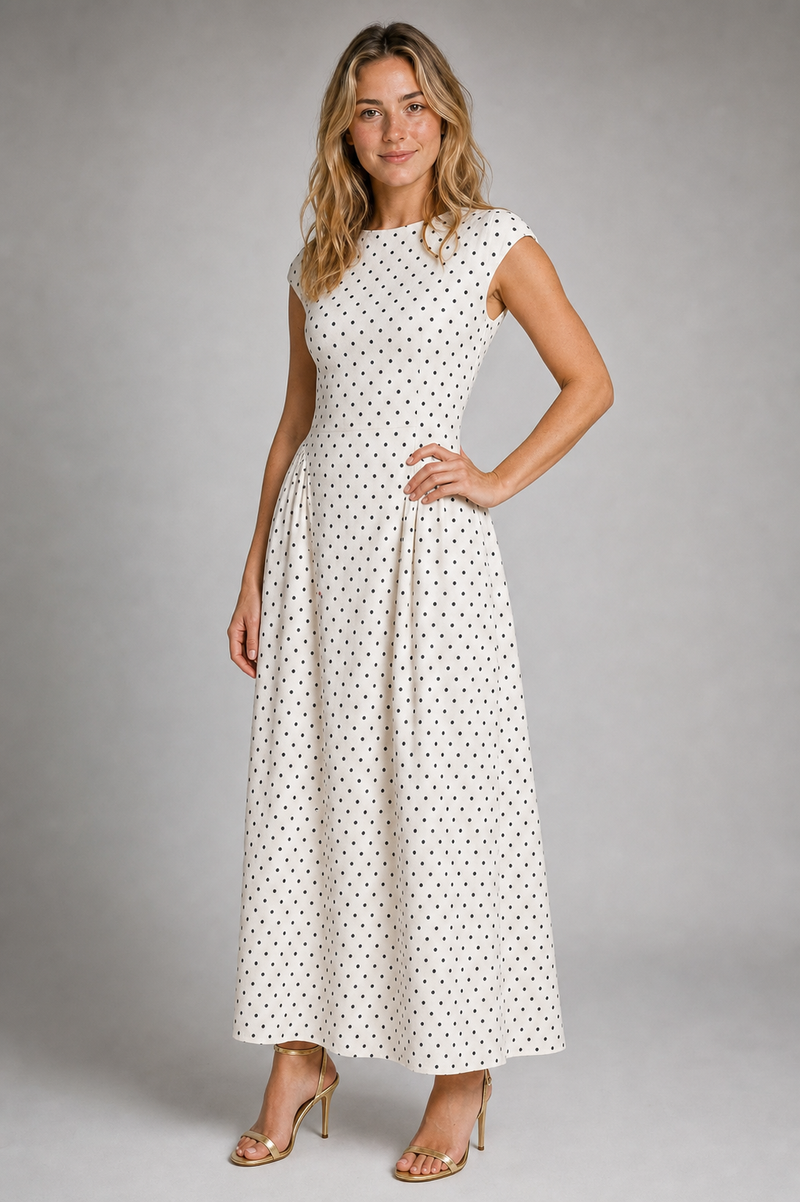 Delphinia Polka-Dot Maxi Dress | Women's A-Line Occasion Dress