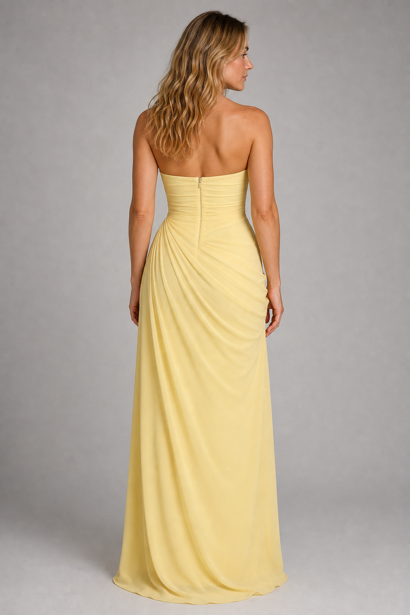 Delore Draped Corset Maxi Dress | Women's Strapless Occasion Dress