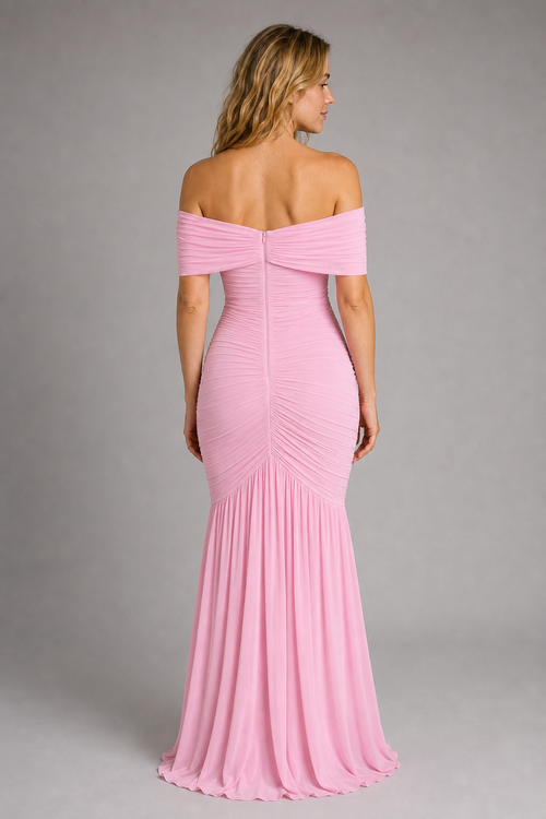 Elaine Off-Shoulder Maxi Dress | Women's Ruched Bodycon Occasion Dress