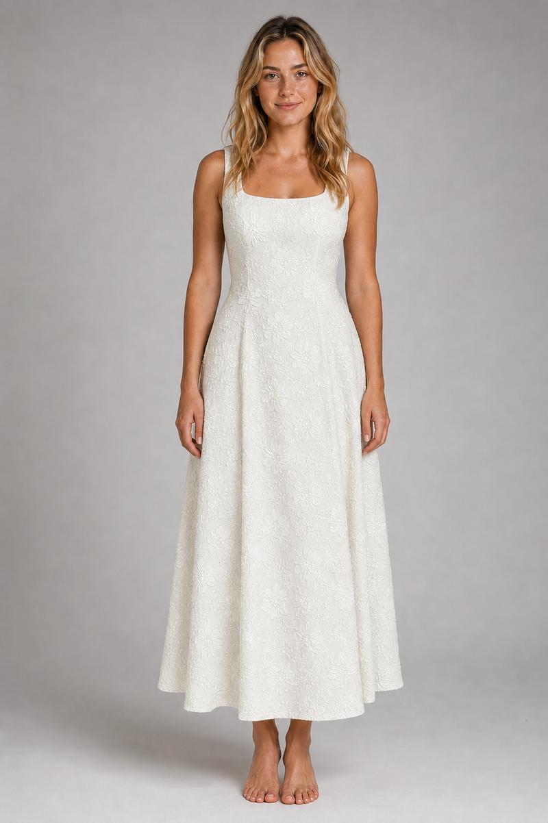 Liora Floral Jacquard Midi Dress | Women's Wedding-Guest Dress