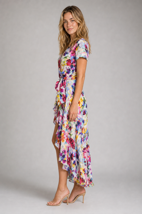 Wren Floral Wrap Midi Dress | Women's V-Neck Tie-Waist Summer Dress