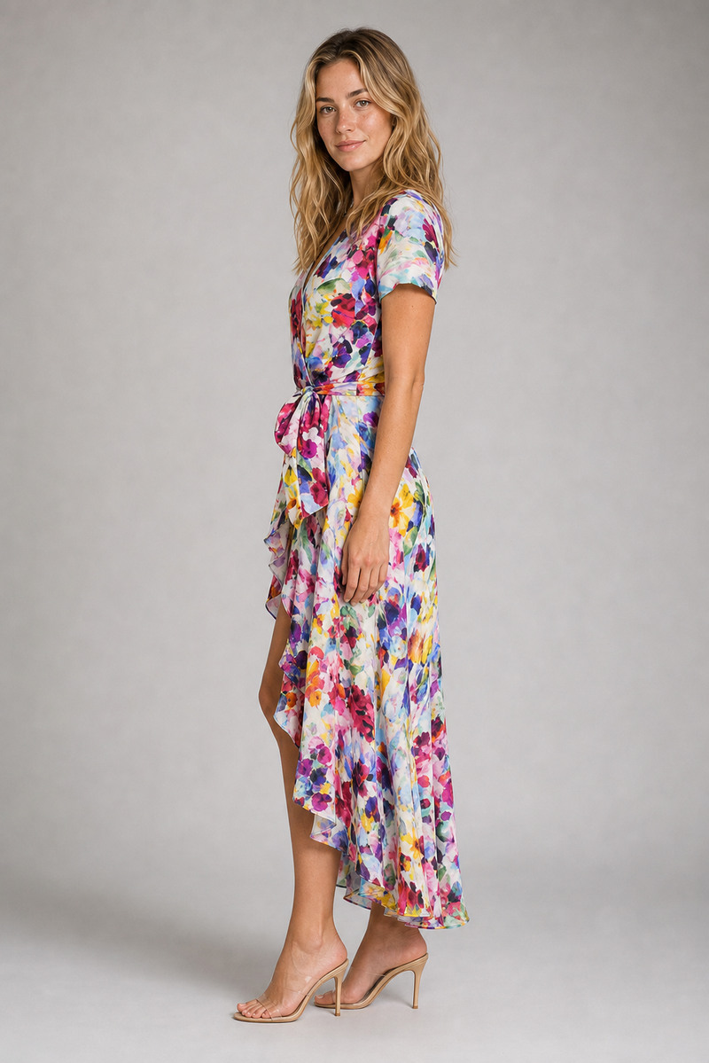 Wren Floral Wrap Midi Dress | Women's V-Neck Tie-Waist Summer Dress