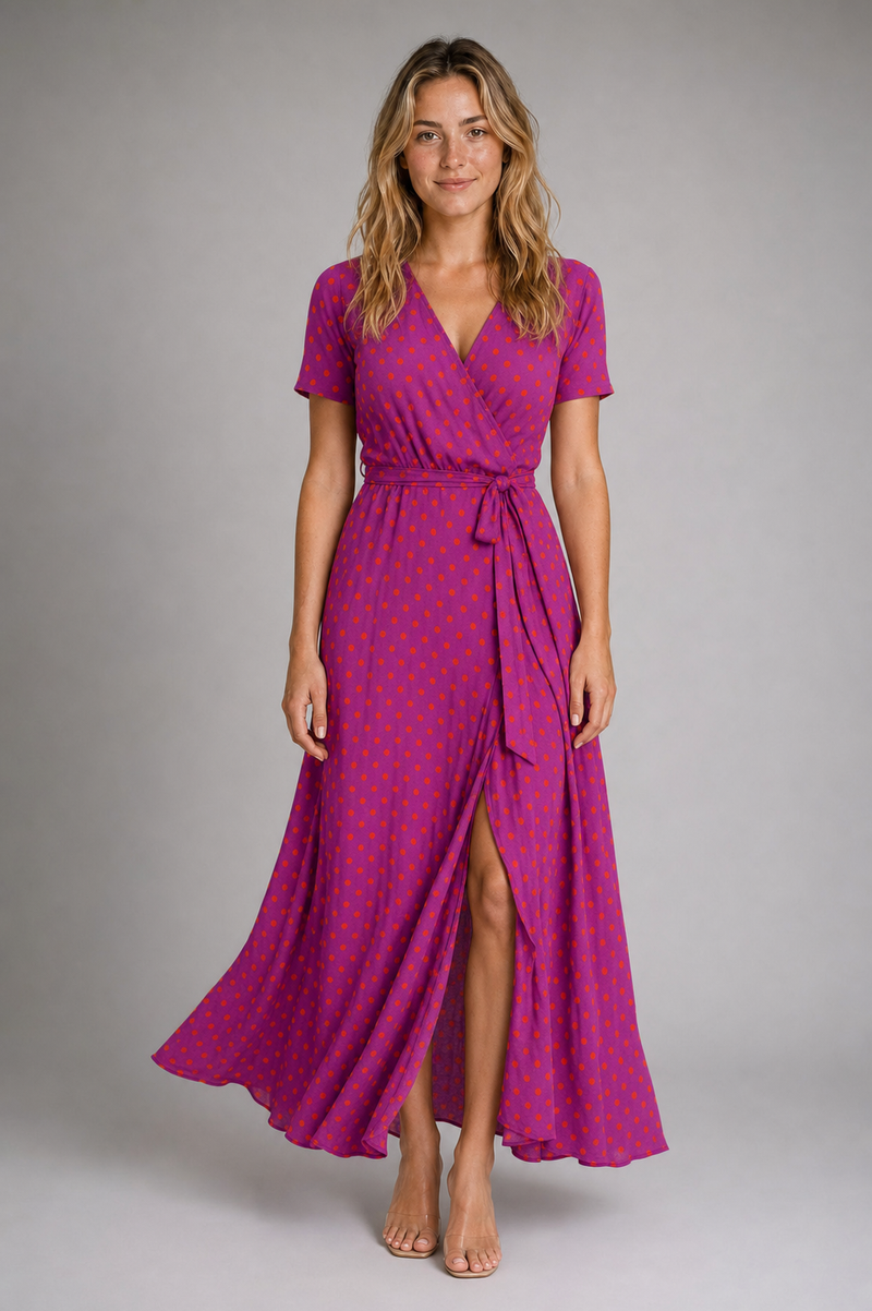 Wren Floral Wrap Midi Dress | Women's V-Neck Tie-Waist Summer Dress