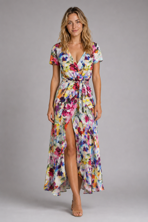 Wren Floral Wrap Midi Dress | Women's V-Neck Tie-Waist Summer Dress
