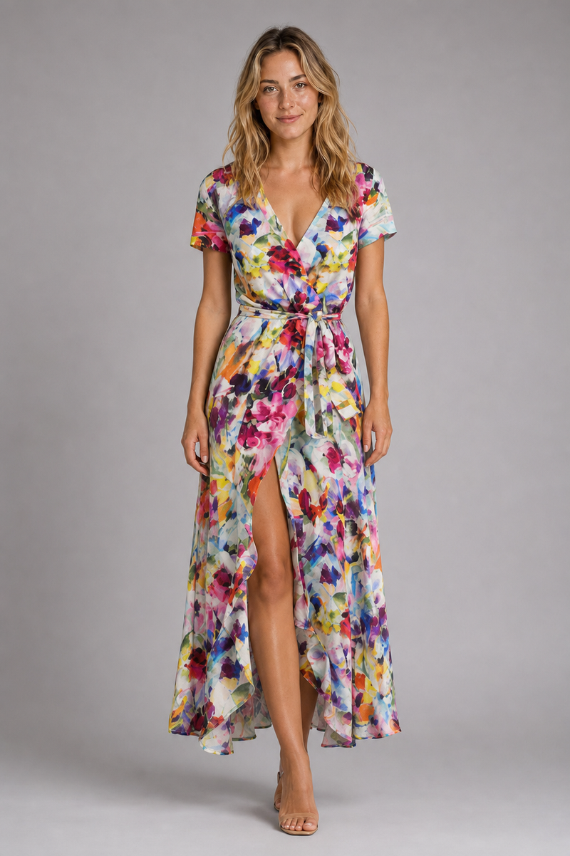 Wren Floral Wrap Midi Dress | Women's V-Neck Tie-Waist Summer Dress
