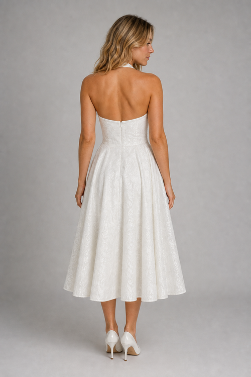 Delacroix Jacquard Halter Midi Dress | Women's Occasion Dress