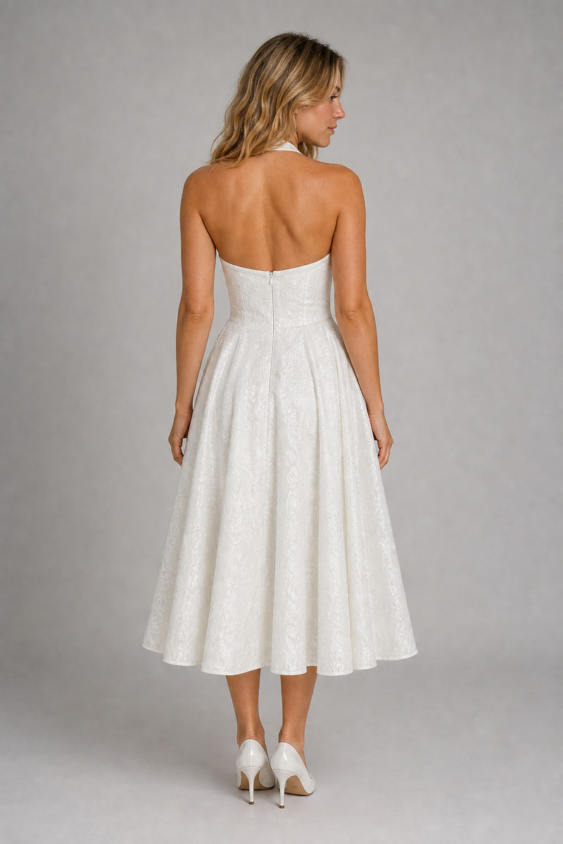 Delacroix Jacquard Halter Midi Dress | Women's Occasion Dress