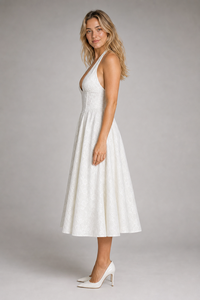 Delacroix Jacquard Halter Midi Dress | Women's Occasion Dress