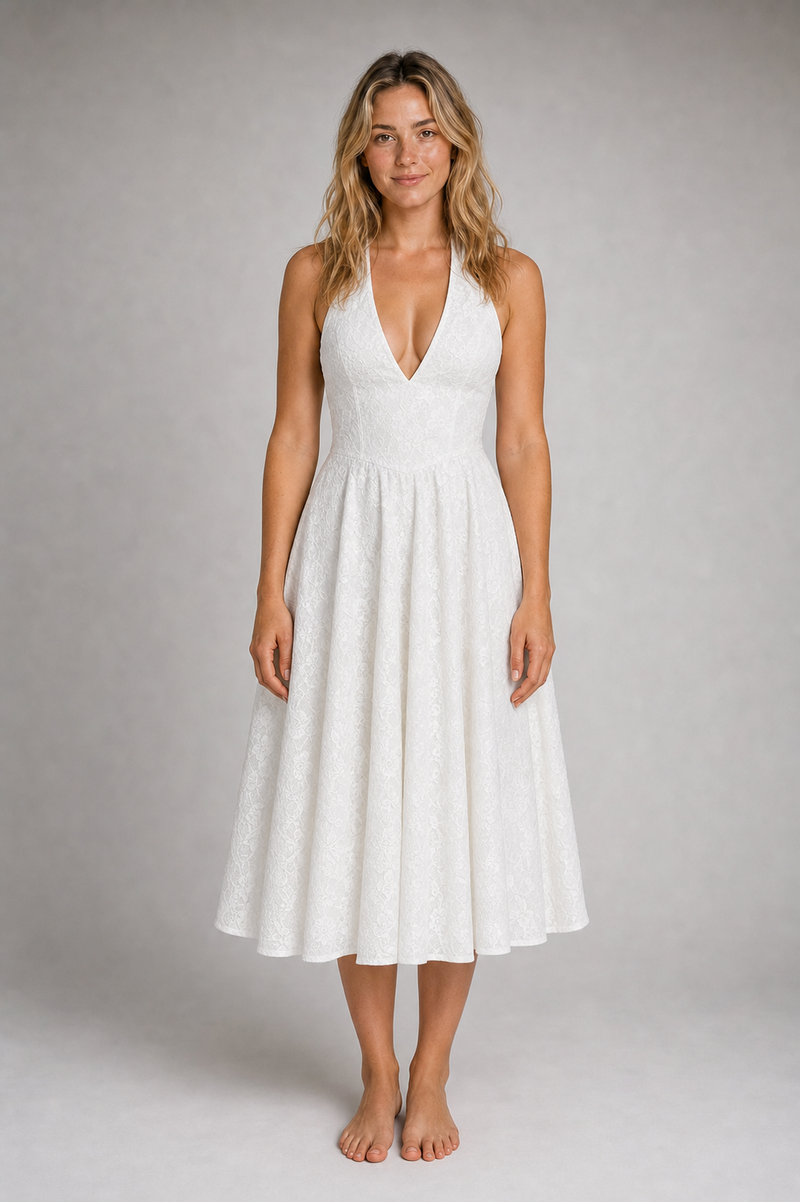 Delacroix Jacquard Halter Midi Dress | Women's Occasion Dress