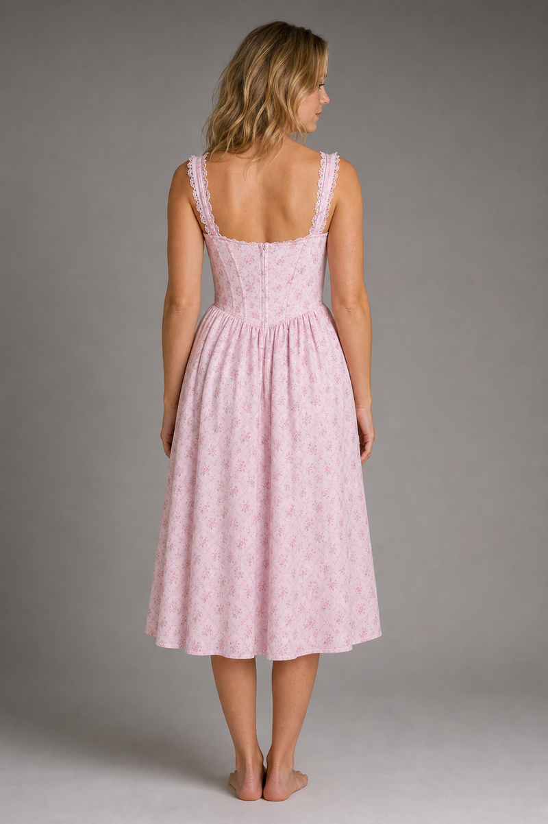Suzy Corset Midi Dress | Women's Sweetheart Day Dress