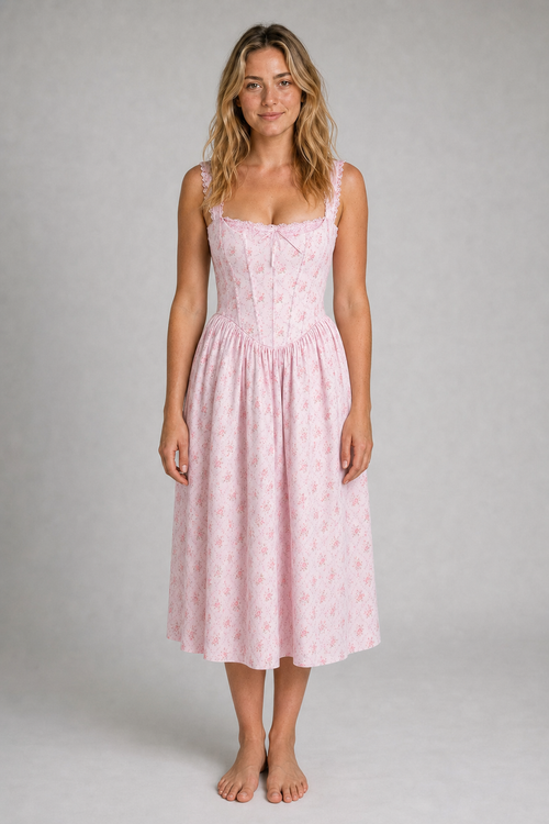Suzy Corset Midi Dress | Women's Sweetheart Day Dress
