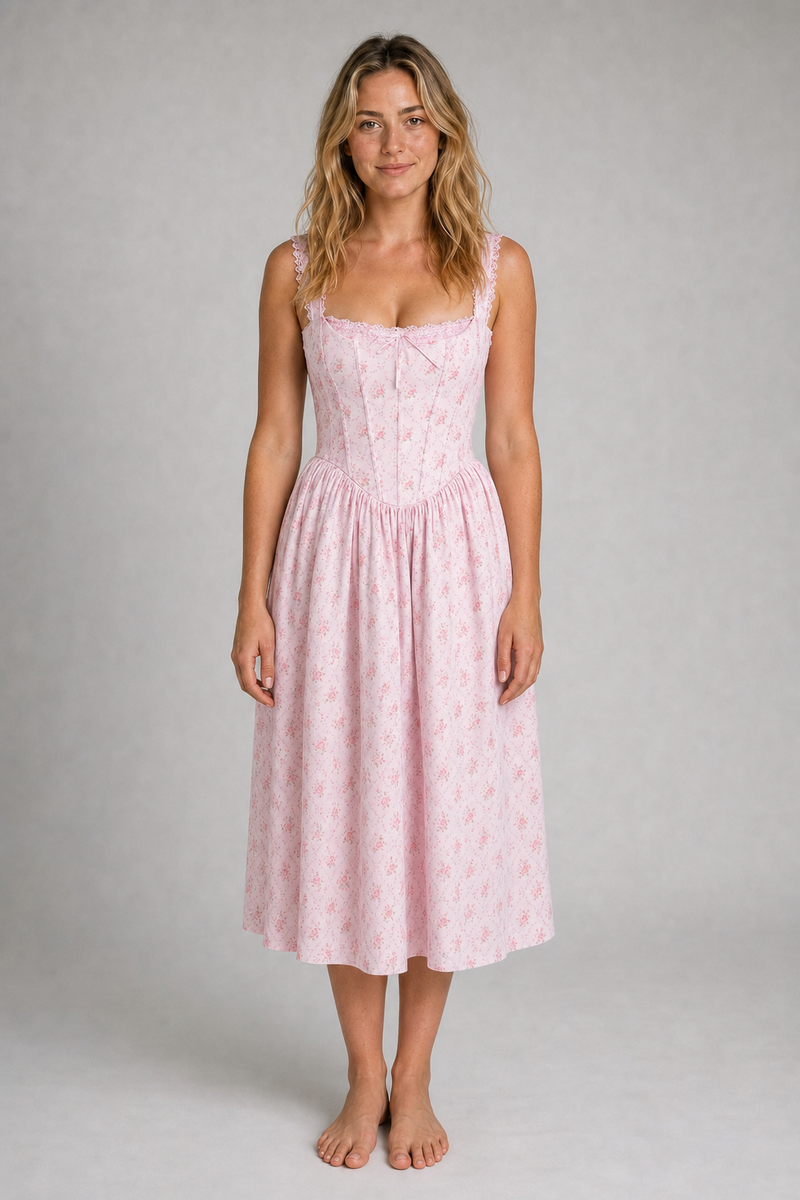 Suzy Corset Midi Dress | Women's Sweetheart Day Dress