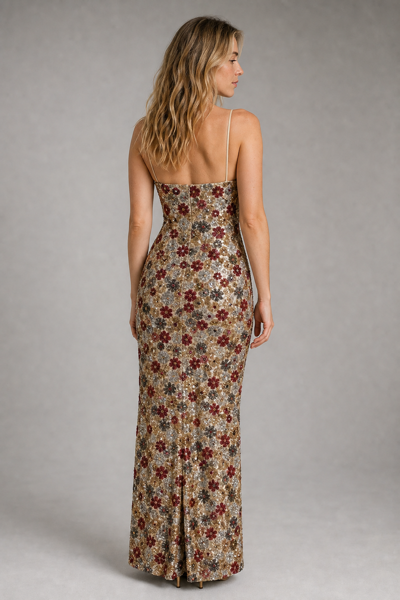 Pia Slip Midi Dress | Women's Square-Neck Evening Dress