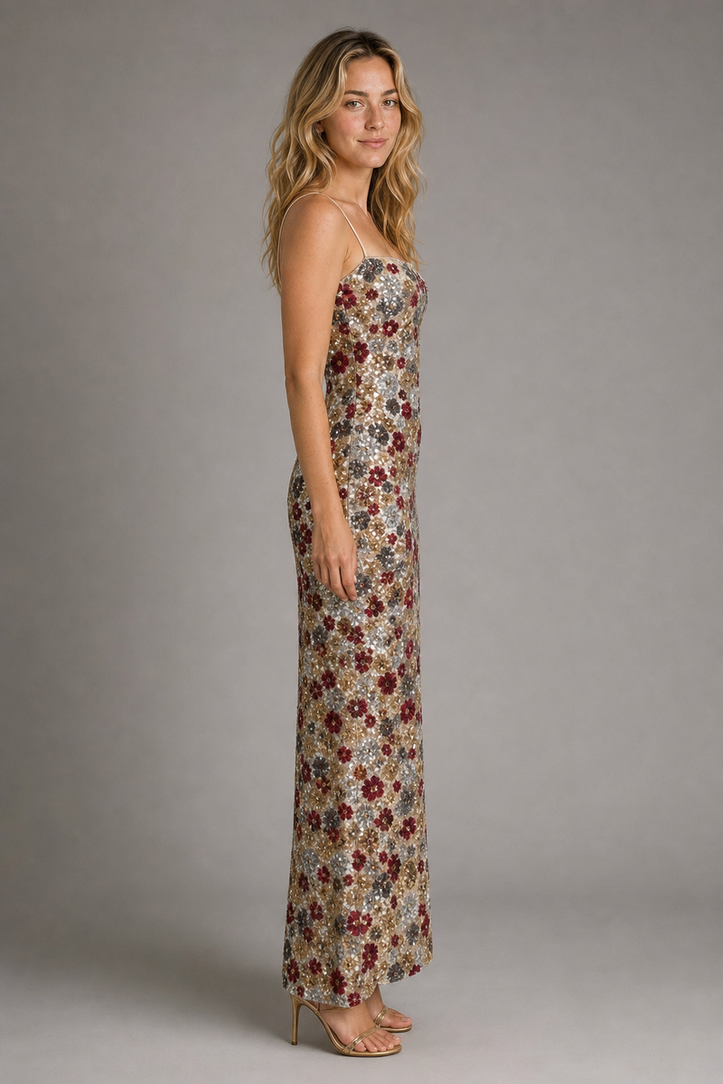 Pia Slip Midi Dress | Women's Square-Neck Evening Dress