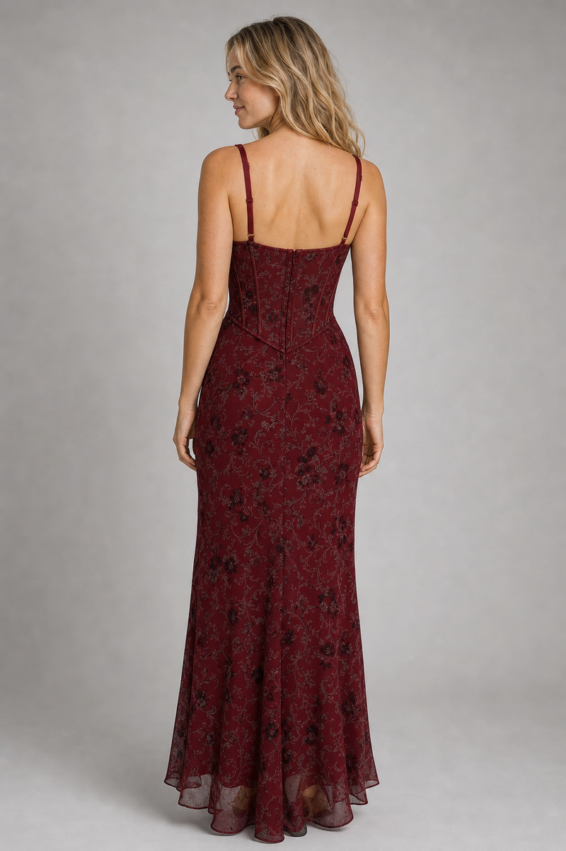 Landry Corset Maxi Dress | Women's Lace-Up Back Formal Gown
