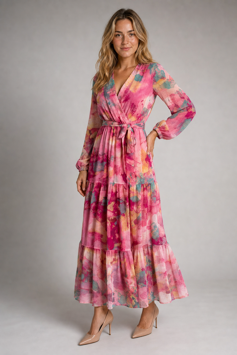 Reva Wrap Maxi Dress | Women's V-Neck Garden Party Dress