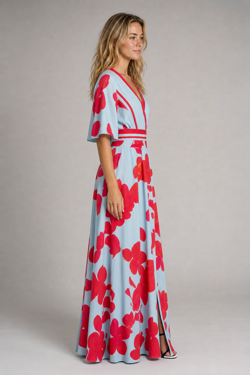 Edda Wrap Maxi Dress | Women's V-Neck Garden Party Dress