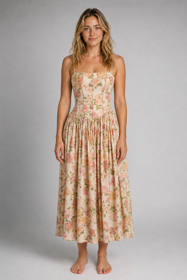 Alyssa Corset Maxi Dress | Women's Lace-Up Back Day Dress