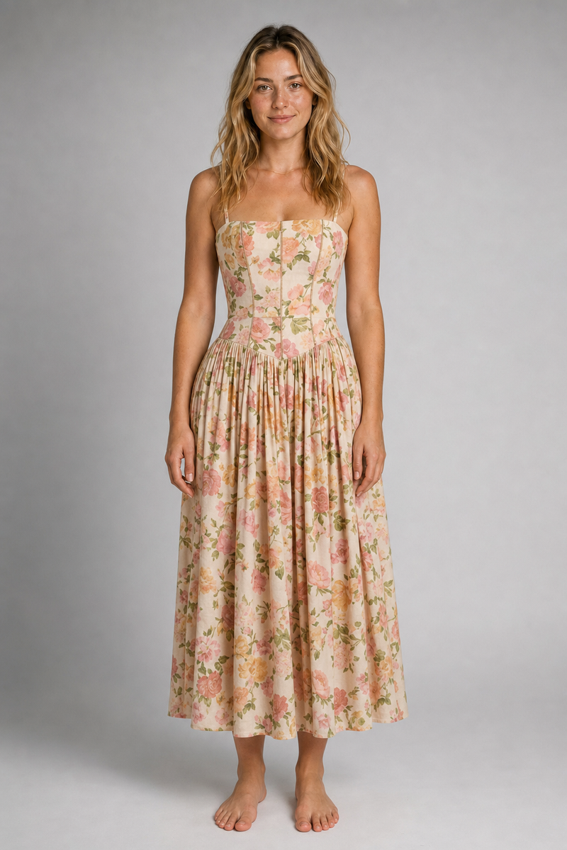 Alyssa Corset Maxi Dress | Women's Lace-Up Back Day Dress