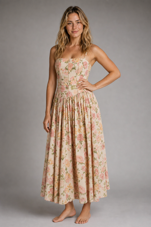Alyssa Corset Maxi Dress | Women's Lace-Up Back Day Dress