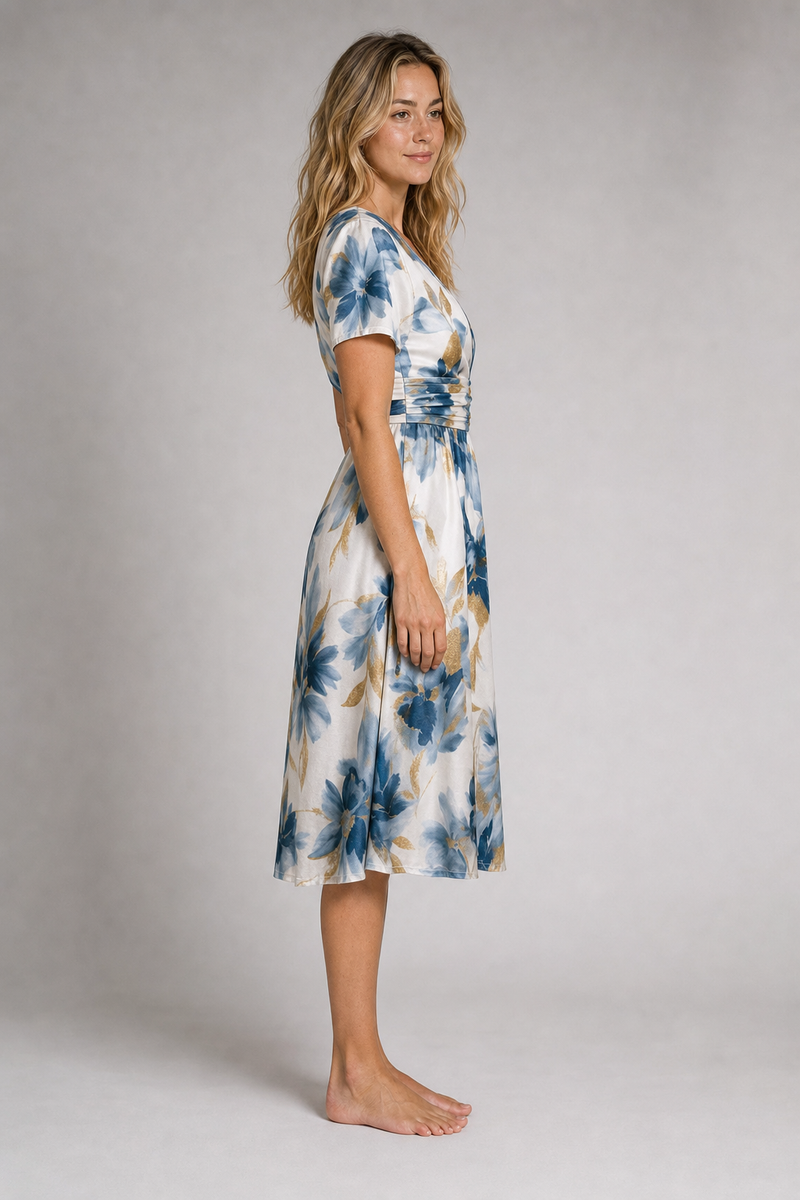 Margot Wrap Midi Dress | Women's Short-Sleeve Day Dress