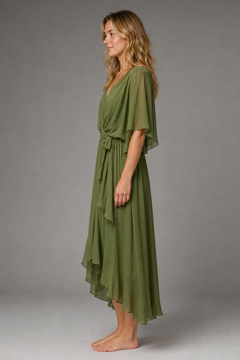 Arely Wrap Midi Dress | Women's V-Neck Occasion Dress