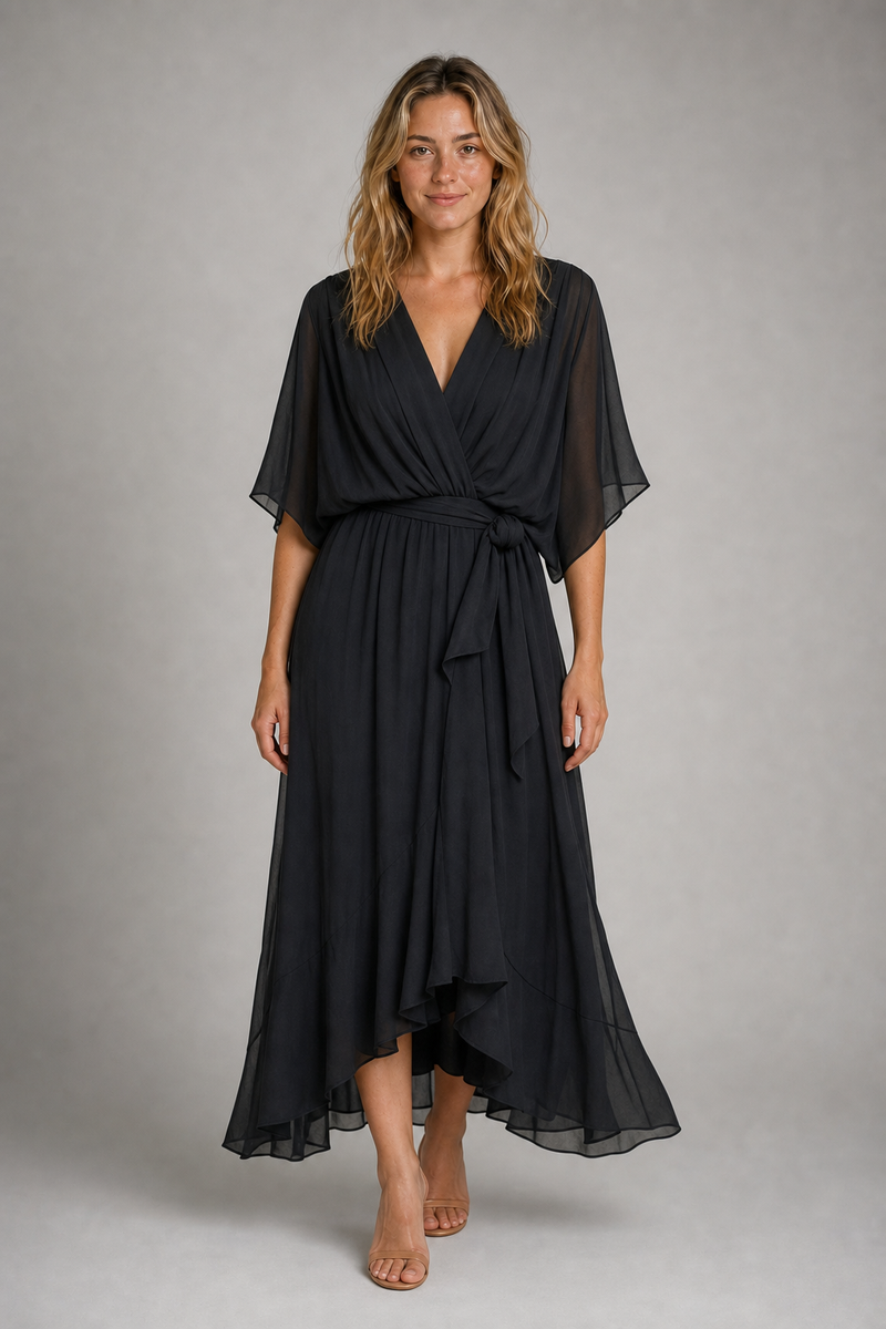 Arely Wrap Midi Dress | Women's V-Neck Occasion Dress