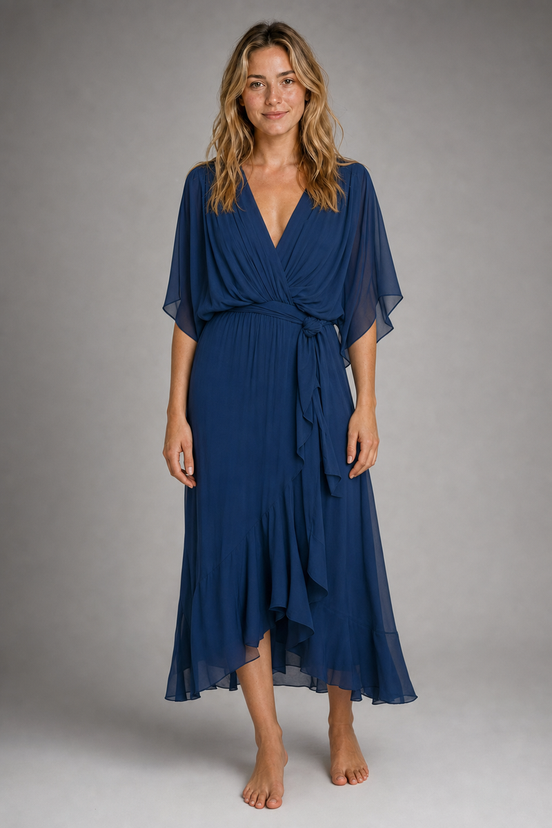 Arely Wrap Midi Dress | Women's V-Neck Occasion Dress
