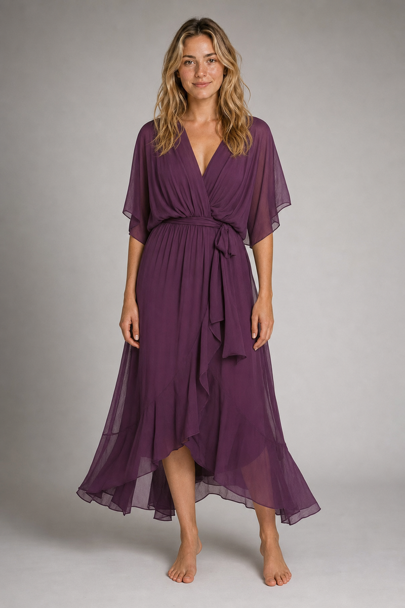 Arely Wrap Midi Dress | Women's V-Neck Occasion Dress