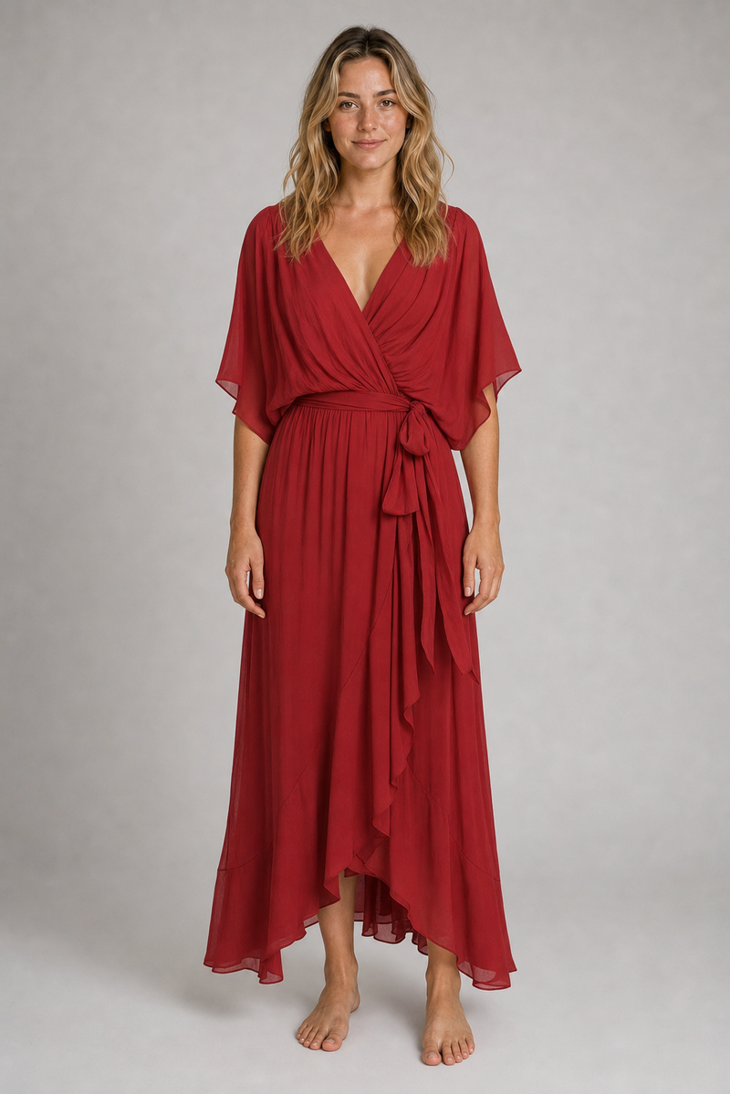 Arely Wrap Midi Dress | Women's V-Neck Occasion Dress