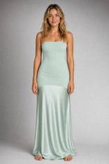 Miranda Strapless Maxi Dress | Women's Bias-Cut Occasion Gown in Lime