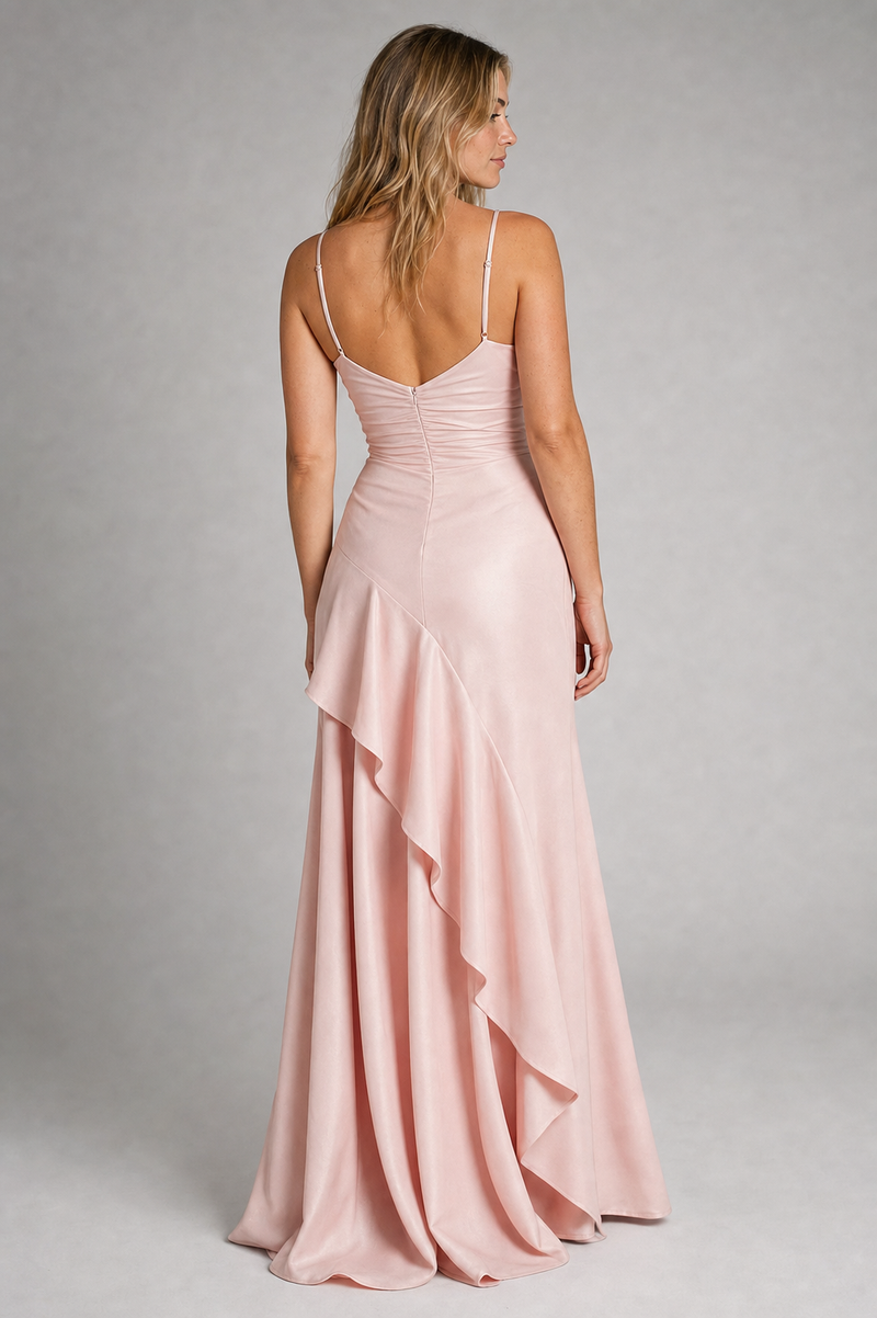 Rosalie Fontaine High-Low Maxi Dress | Women's Draped Evening Gown