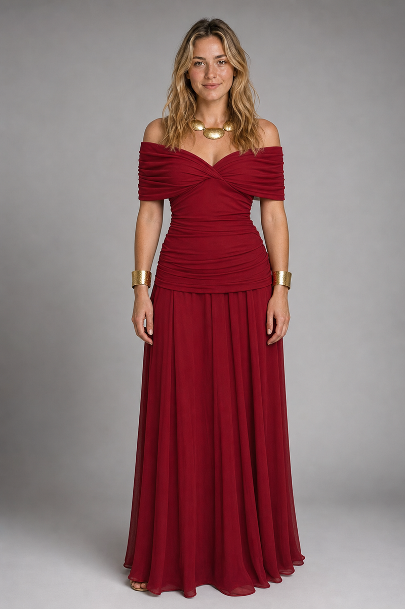 Vivienne Laurent Off-Shoulder Maxi Dress | Women's Evening Gown
