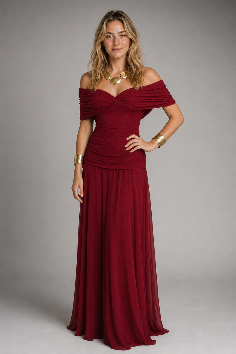 Vivienne Laurent Off-Shoulder Maxi Dress | Women's Evening Gown